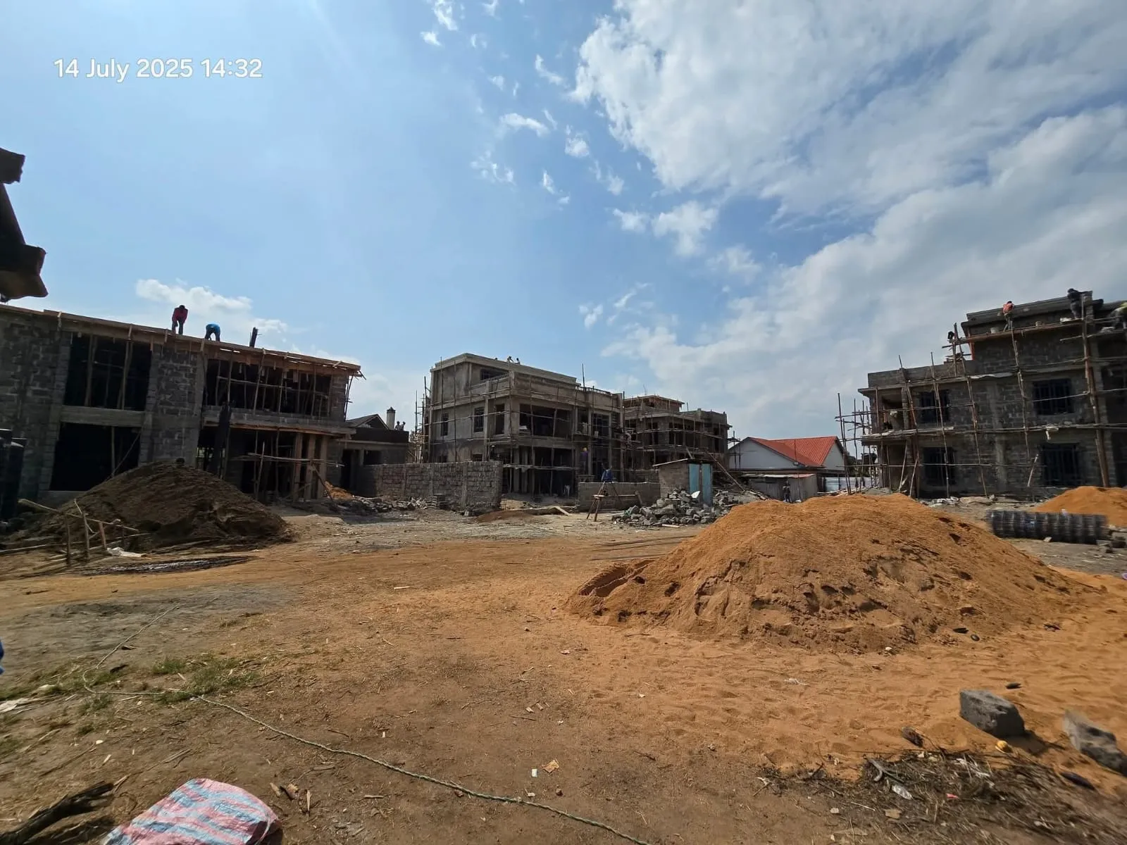 Multi-storey residential buildings under construction in Kenya
