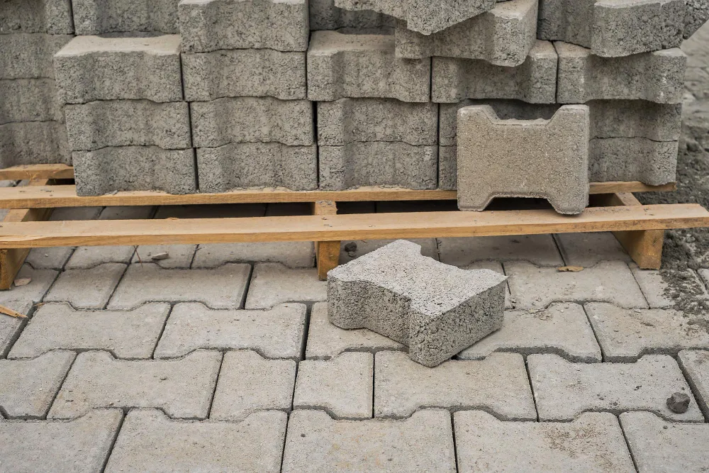 Interlocking paving blocks for driveways and outdoor spaces
